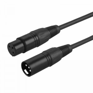 XLR Męskie do XLR żeńskie zbalansowane 3-pinowe kable mikrofonowe, czarne