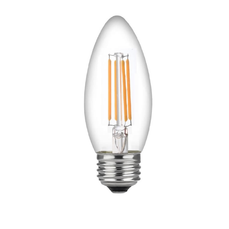 60-watowe żarówki kandelabrowe LED Medium Base, kandelabry, ściemnialne jasne żarniki 60-watowe żarówki LED (zużywa tylko 4,5 wata), żarówki z żarnikiem LED C37